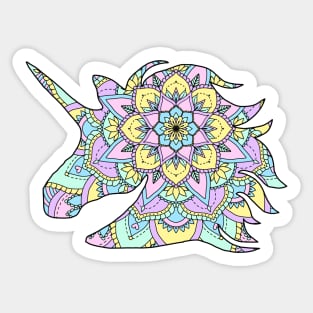 Pastel-Colored Mandala Unicorn Print Sticker